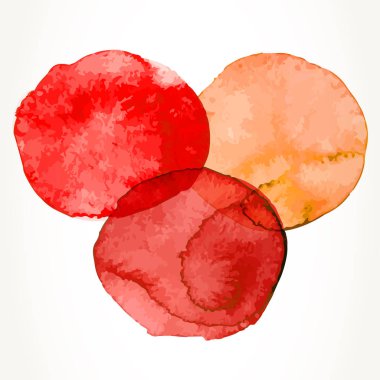 Turuncu ve kırmızı sulu boya daireler