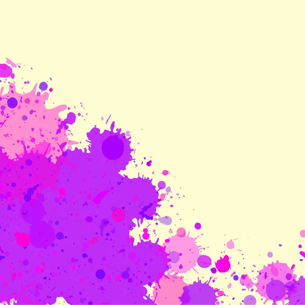 Púrpura acuarela pintura salpicaduras marco — Vector de stock