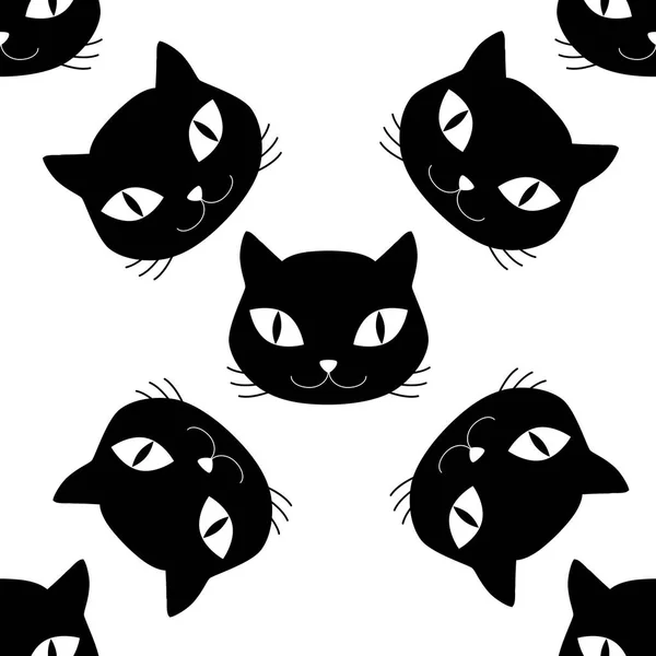 Cabezas de gato patrón sin costura — Vector de stock
