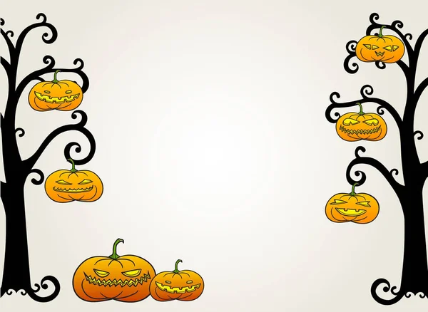 Halloween pumpkins card — Stock Vector
