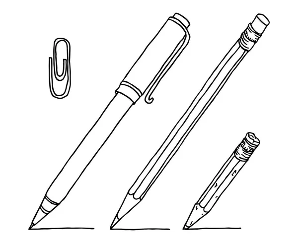 钢笔和铅笔的插图 — 图库矢量图片