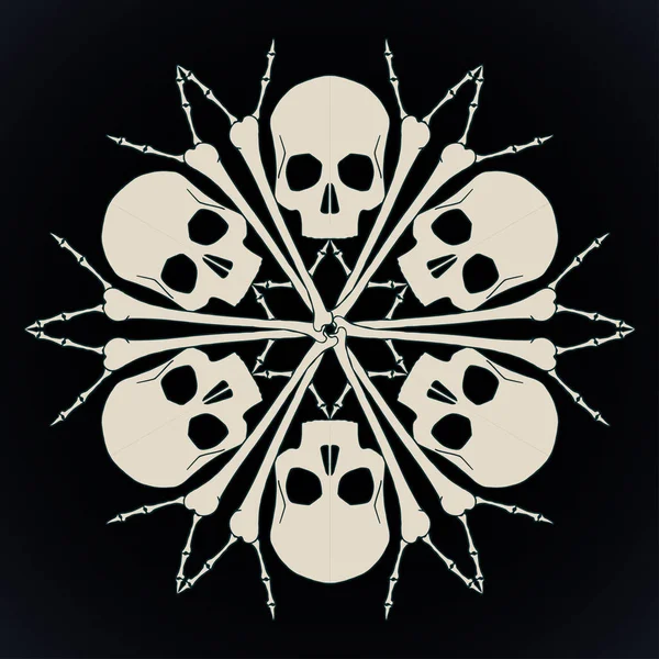 Calaveras y huesos alegre snowlake — Vector de stock