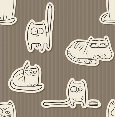 Komik Kediler seamless modeli