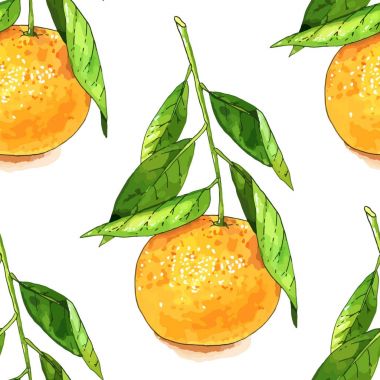 mandalina meyvesi dikişsiz desen