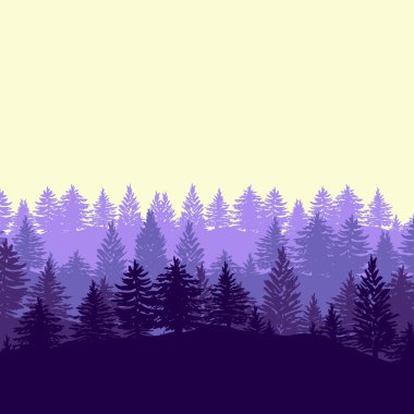 Orman ağaçları siluetleri arka plan