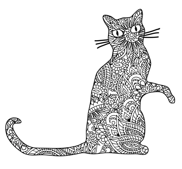 Ornamental cat — Stock Vector
