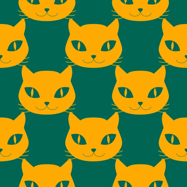 Cat heads seamless pattern — Stock Vector