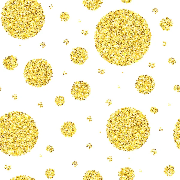 Gold glitter circles seamless pattern