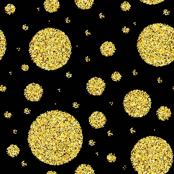 Gold glitter circles seamless pattern