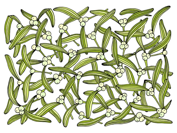 Weihnachten Mistelblätter Muster — Stockvektor