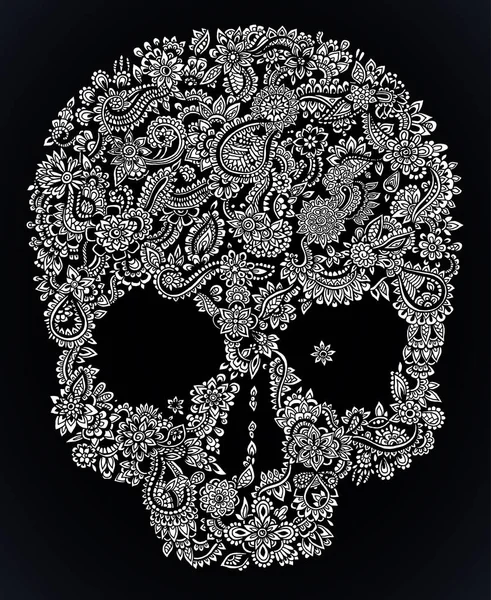 Cráneo floral — Vector de stock