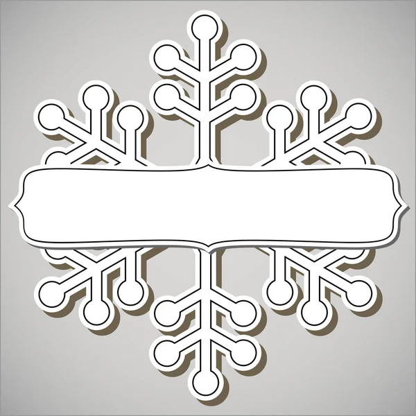 Cadre en papier flocon de neige — Image vectorielle
