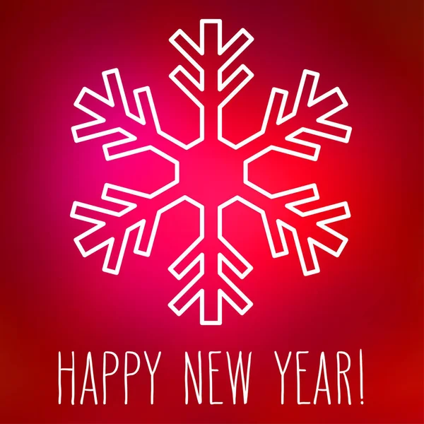 Sneeuwvlok en Happy New Year — Stockvector