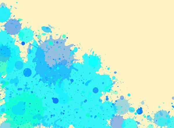Modrá barva akvarel šplouchání rám — Stockový vektor