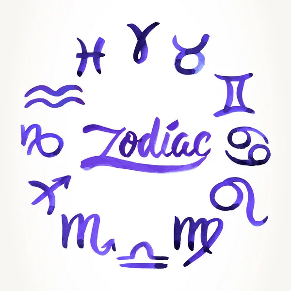 Conjunto de signos do zodíaco — Vetor de Stock