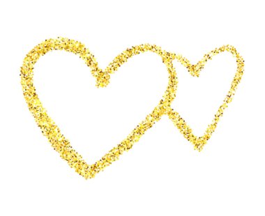 Altın glitter Kalpler