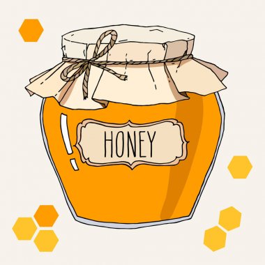 elle çizilmiş bal kavanozu