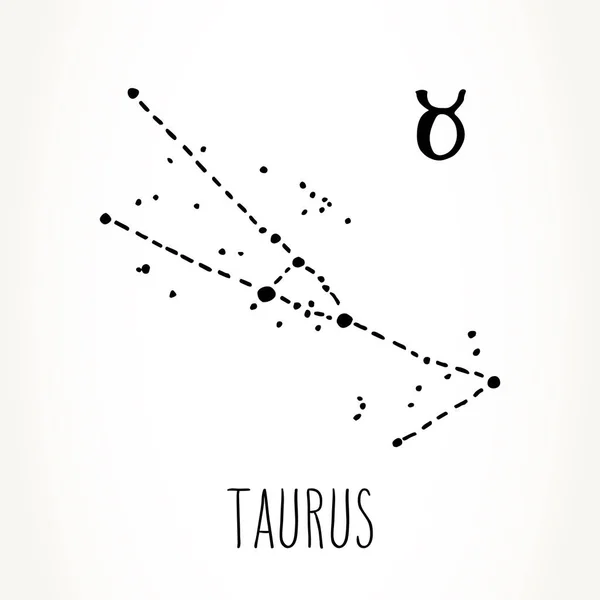 Constelación de signos del zodíaco de Tauro — Archivo Imágenes Vectoriales