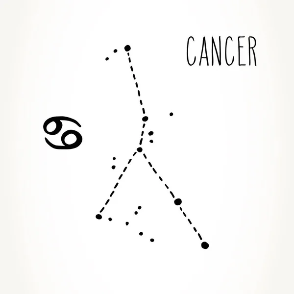 Cancer Zodiac sign konstellation — Stock vektor