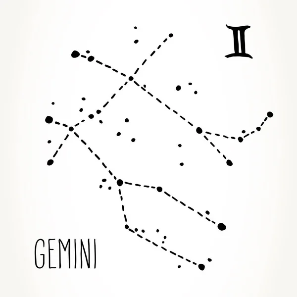 Gemini stjernetegn konstellation – Stock-vektor