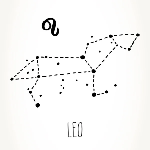 Leo Zodiac constelação sinal — Vetor de Stock