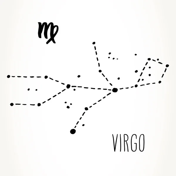 Constelación de signos del zodíaco de Virgo — Archivo Imágenes Vectoriales