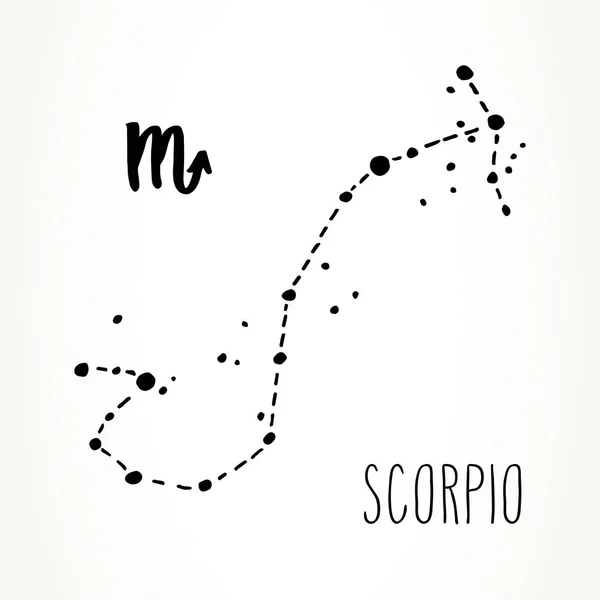 Scorpio Zodíaco constelação signo — Vetor de Stock