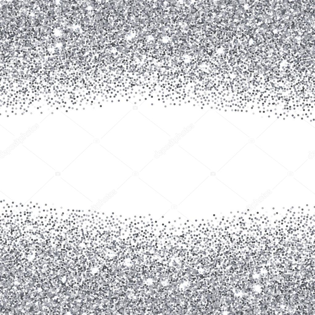 Silver glitter textured borders