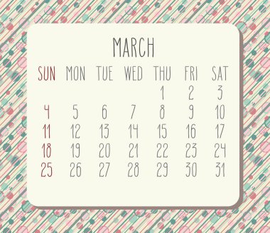 2018 Mart takvim yılı