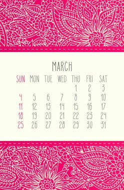 2018 Mart takvim yılı