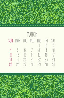 2018 Mart takvim yılı