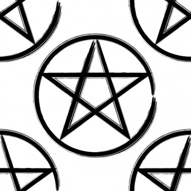 Pentagram occult symbol seamless pattern clipart