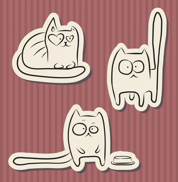 Śmieszne koty wzór papieru — Wektor stockowy