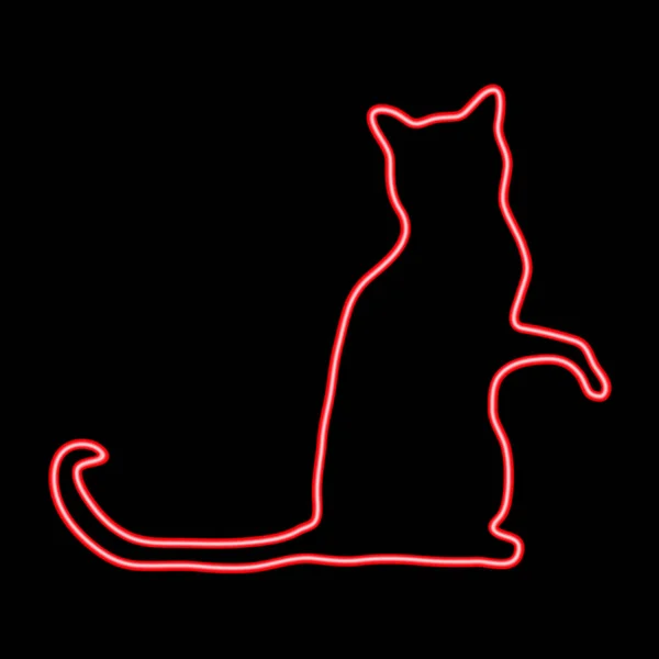 Neon glühende Katze — Stockvektor
