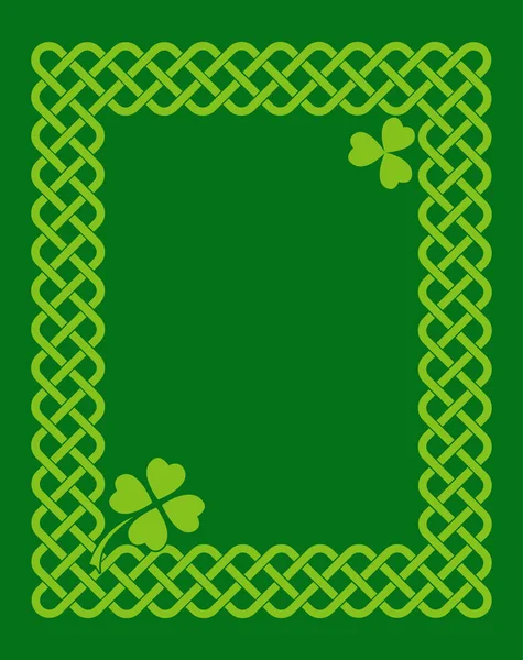 Green celtic style frame — Stock Vector