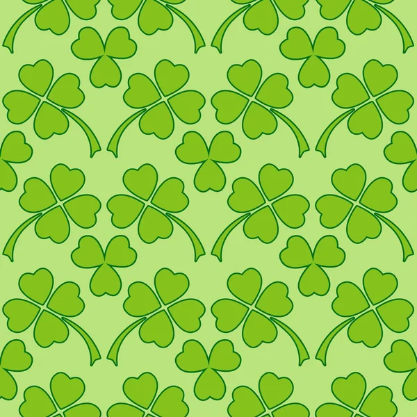 Zelený jetel listy bezešvé vzor — Stockový vektor