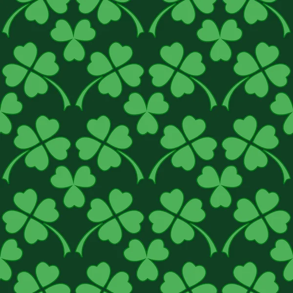 Green clover leaf seamless pattern — Stock Vector