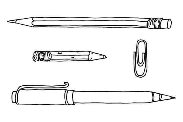钢笔和铅笔的插图 — 图库矢量图片