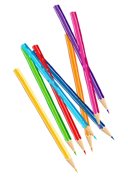 Renkli kalemler illüstrasyon — Stok Vektör