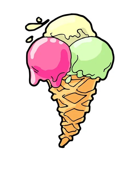 Ice cream cone isolated — Stock Vector