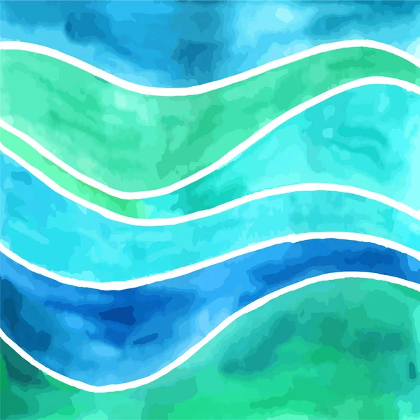 Vågorna akvarell bakgrunder — Stock vektor