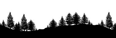 Orman ağaçları siluetleri arka plan