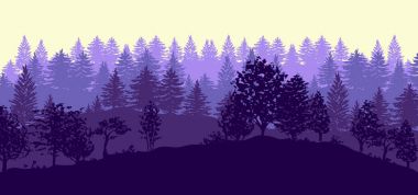 Orman ağaçları siluetleri arka plan
