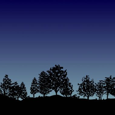 Gece Orman ağaçları siluetleri arka plan