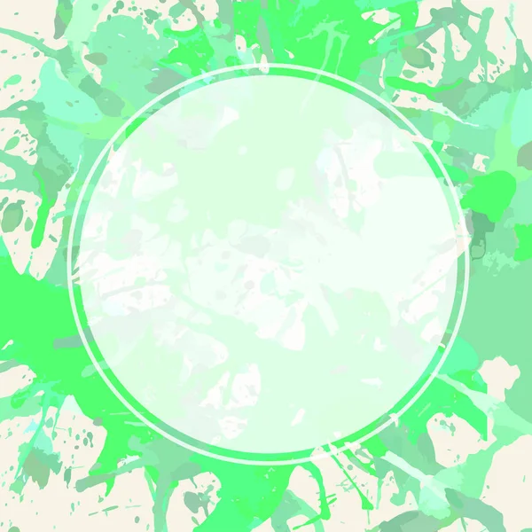 Cercle blanc sur éclaboussures de peinture artistique — Image vectorielle
