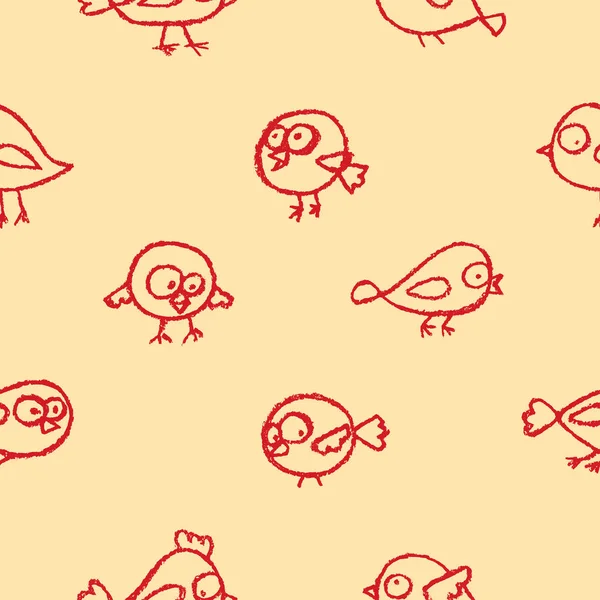Χαριτωμένο μικρό πουλιά χωρίς ραφή πρότυπο — Διανυσματικό Αρχείο