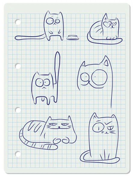 Notebook vicces macskák — Stock Vector