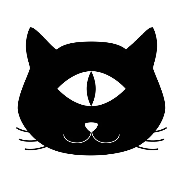 Cíclope gato cabeza icono — Vector de stock