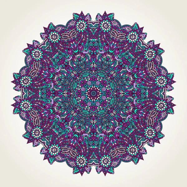 Blommig doodle mandala — Stock vektor