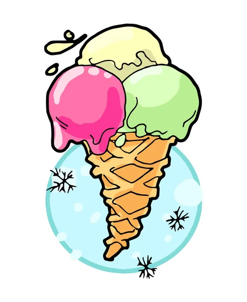 Kužel zmrzliny, samostatný — Stockový vektor